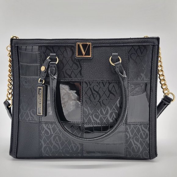 Victoria's Secret Handbags - Victoria's Secret Structured Satchel in Noir Patchwork